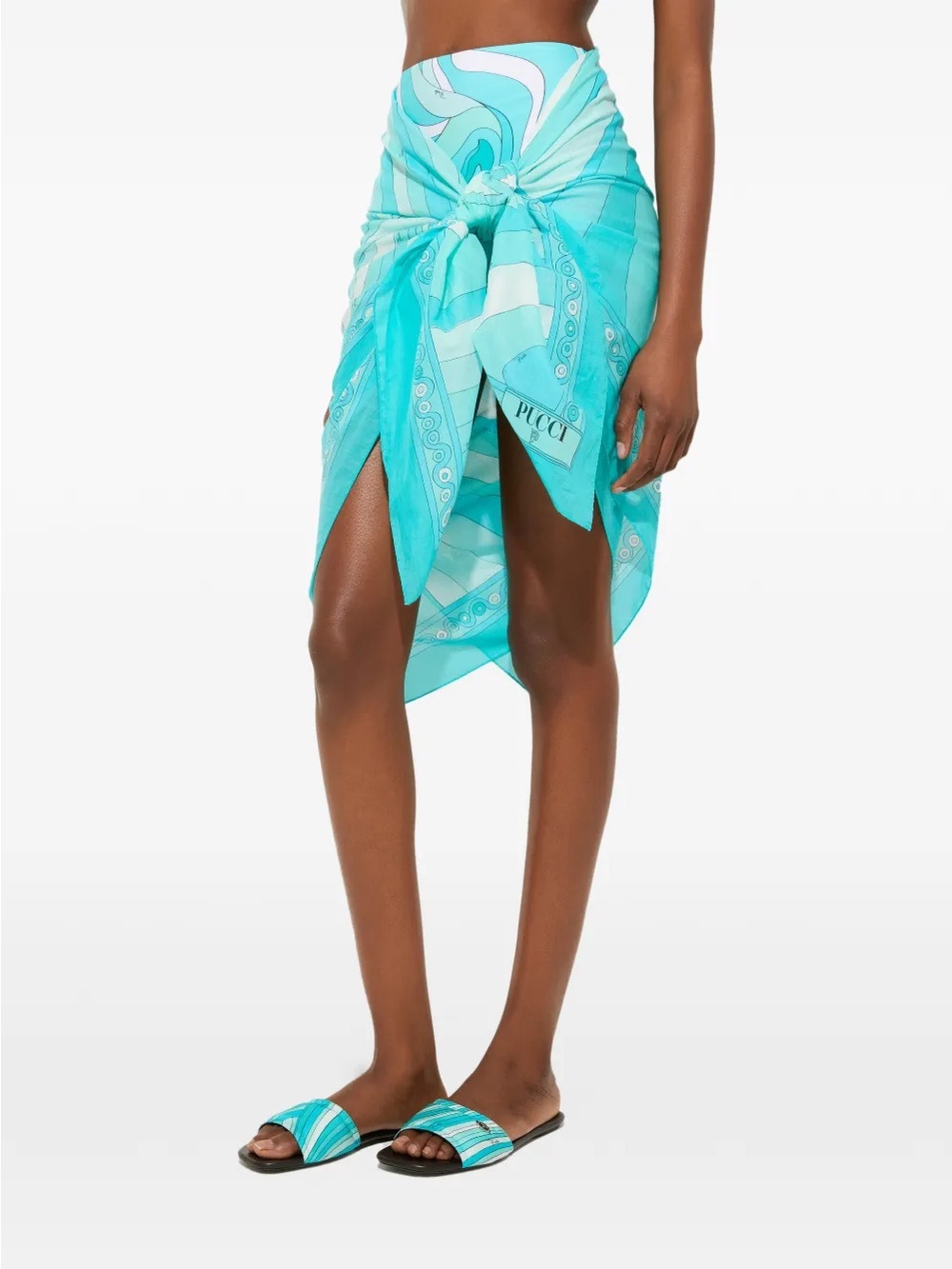 Emilio Pucci Iride Print Sarong - NWT - Turquoise Aqua Sarong Wrap - One Size